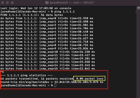 testing for dropped packets|ping can be useful.